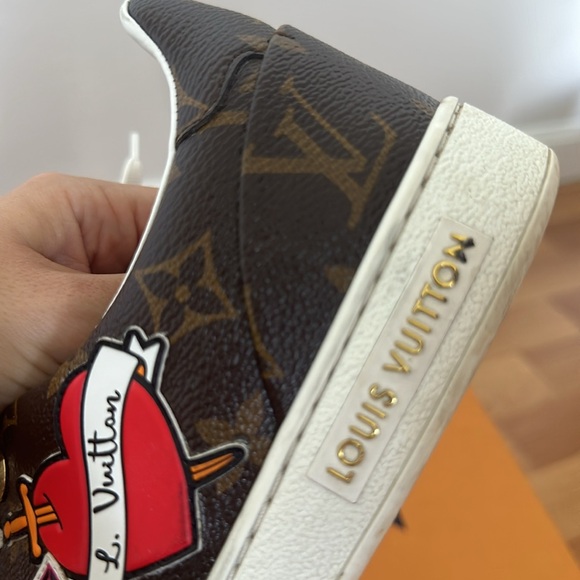 Louis Vuitton Brown Monogram Canvas Frontrow Low Top Sneakers Size 38 - Picture 8 of 10